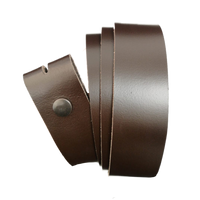 Dark Brown Leather Press Stud Strap - Worldbelts Ltd
