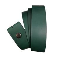 Green Leather Press Stud Strap - Worldbelts Ltd