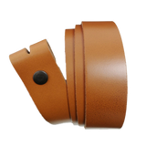 Light Brown Leather Press Stud Strap - Worldbelts Ltd