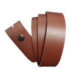 Medium Brown Leather Press Stud Strap - Worldbelts Ltd