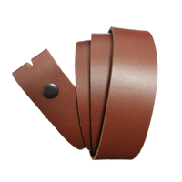Medium Brown Leather Press Stud Strap - Worldbelts Ltd