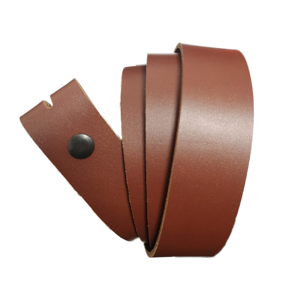 Medium Brown Leather Press Stud Strap - Worldbelts Ltd