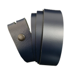 Navy Blue Leather Press Stud Strap - Worldbelts Ltd